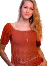 Топ - косы спицами