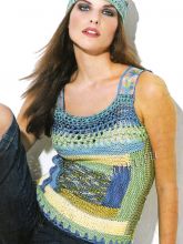 Топ и шапочка-бини спицами, фото