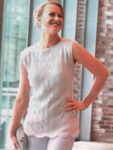 Топ с зигзагообразным узором спицами