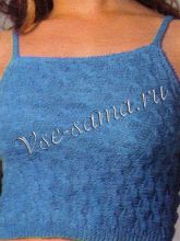 Топ спицами бирюзового цвета