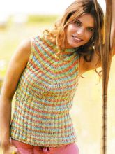 Топ в полоску спицами, фото