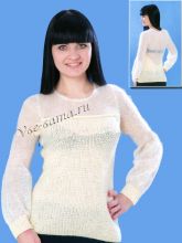 Туника спицами с имитацией выреза на спинке