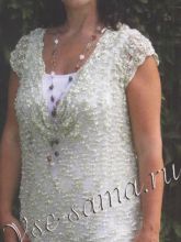 Туника спицами с воротником качели