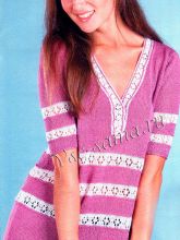 Туника с ажурными полосами