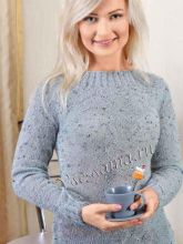 Удлинённый пуловер классического кроя, фото