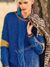 Узорчатый пуловер свободного покроя, фото