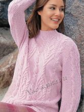 Узорчатый розовый пуловер