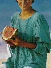 Узорчатый бирюзовый пуловер