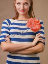 Вязание пуловера спицами в морском стиле