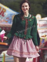 Зелёный жакет с вышивкой, фото