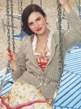 Жакет с косами на рукавах в рустикальном стиле, фото