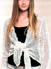 Жакет спицами белый