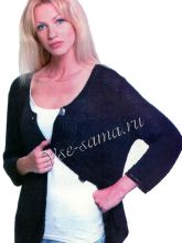 Жакет спицами черного цвета