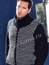 Жакет спицами на молнии