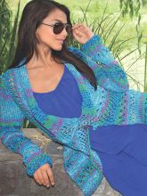 Жакет спицами с длинными рукавами