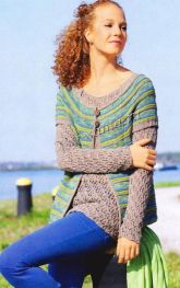 Жакет с короткими рукавами и ажурный пуловер