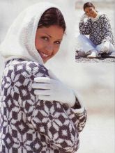 Жаккардовый пуловер с капюшоном