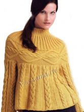 Женский пуловер с круглой кокеткой