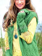 Жилет и митенки спицами