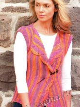 Жилет спицами - японскии мотив