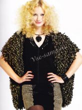 Жилет спицами из длинных петель