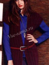 Жилет спицами прямого силуэта