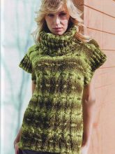 Жилет с узором из кос