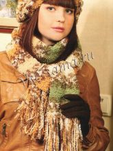 Берет и шарф из пряжи секционного крашения