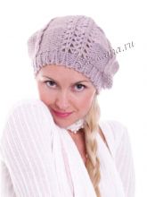 Берет с узором из мережек, фото