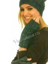 Комплект Антрацит - шапка и митенки, фото