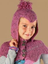 Меланжевая шапочка и манишка спицами