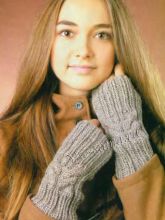 Митенки цвета светло-коричневый меланж, фото