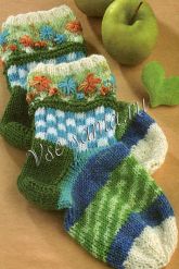 Носки с вышивкой Цветочная поляна