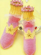 Пинетки спицами для принцессы