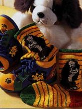 Полосатые носки с собачками