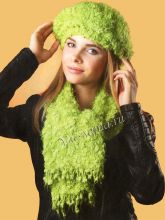 Салатовый берет и шарф, фото