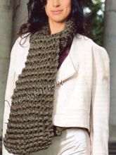 Серый шарф спицами