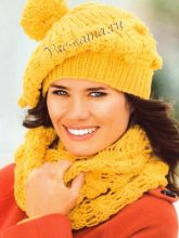 Шапка и хомут спицами