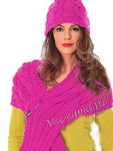 Шапка и шаль спицами, фото