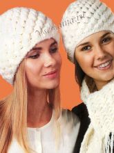 Шапка из узора ананас и шарф, фото