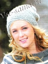 Шапка с диагональным рисунком