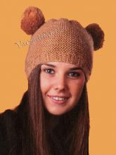 Шапка с двумя помпонами, фото