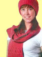 Шапочка и шарф с косами, фото