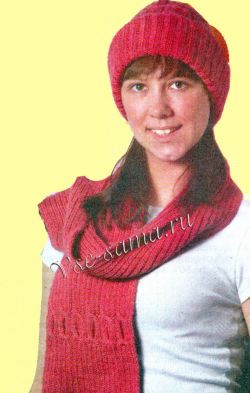 Шапочка и шарф с косами, фото