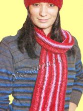 Шапочка и шарф в подоску, фото