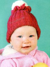 Шапочка с косами и помпоном, фото