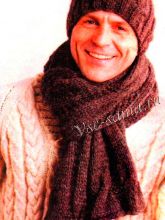 Шапочка и шарф с фантазийным узором