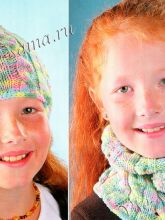 Шапка - шарф с косами