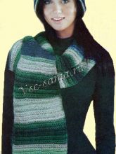 Шапка и шарф из пряжи секционного крашения