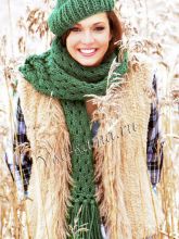 Шарф ажурный спицами